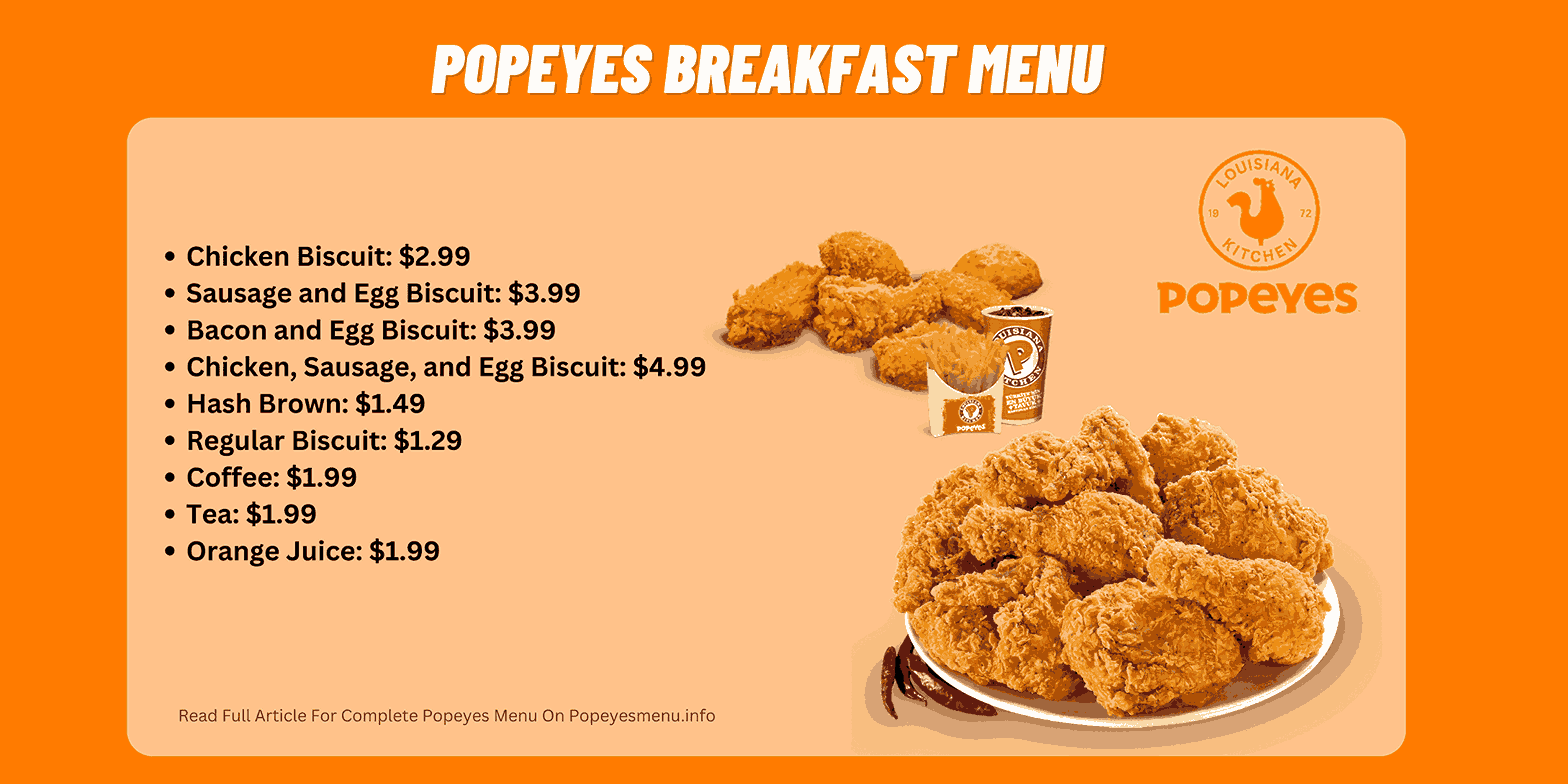 Popeyes Breakfast Menu